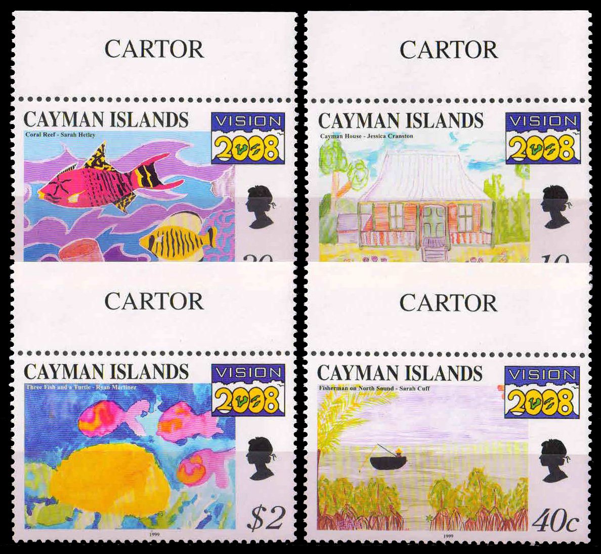 CAYMAN ISLANDS 1999-Vision 2008 Project, Paintings, Set of 4, MNH, S.G. 888-891, Cat £ 7-