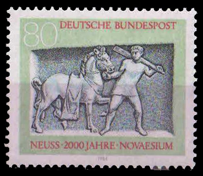 GERMANY WEST 1984-Groom Leading Horse, Neuss, 1 Value, MNH, S.G. 2066-Cat £ 2.20