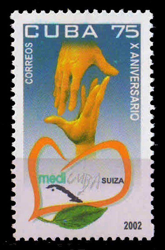 CUBA 2002, Hands, Heart & Leaf, Medicuba Switzerland, 1 Value, MNH, S.G. 4576-Cat � 2.20