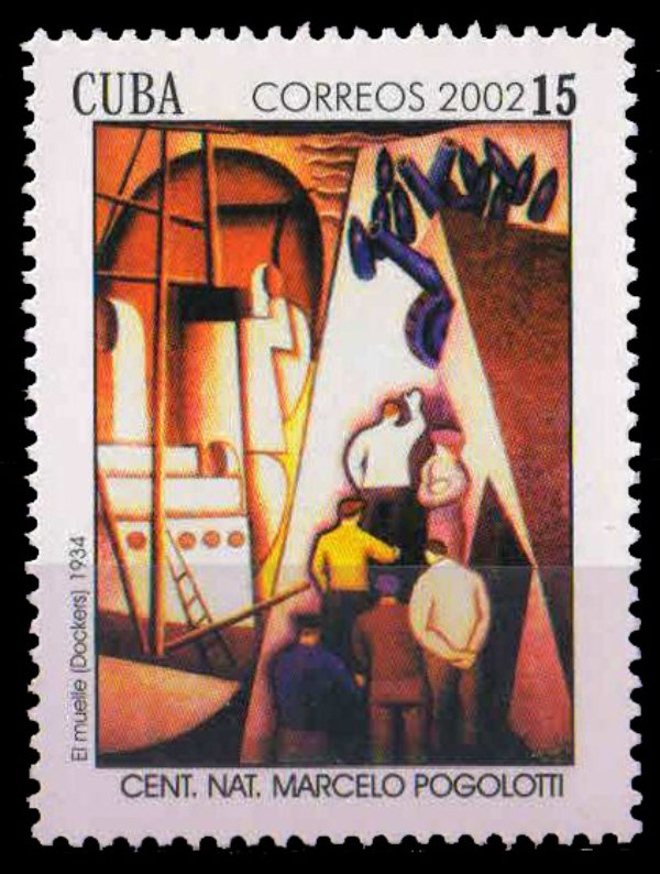 CUBA 2002-Dockers, Painting by Marcelo Pogolotti, 1 Value, MNH, S.G. 4583