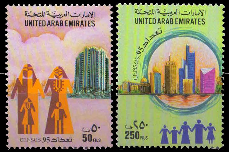 UNITED ARAB EMIRATES 1995-Population and Housing Census, Set of 2, MNH