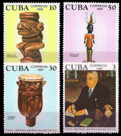 CUBA 1981-Fernando Ortiz, Folkorist, Music, Set of 4, MNH, Cat £ 3.50-S.G. 2769-2772