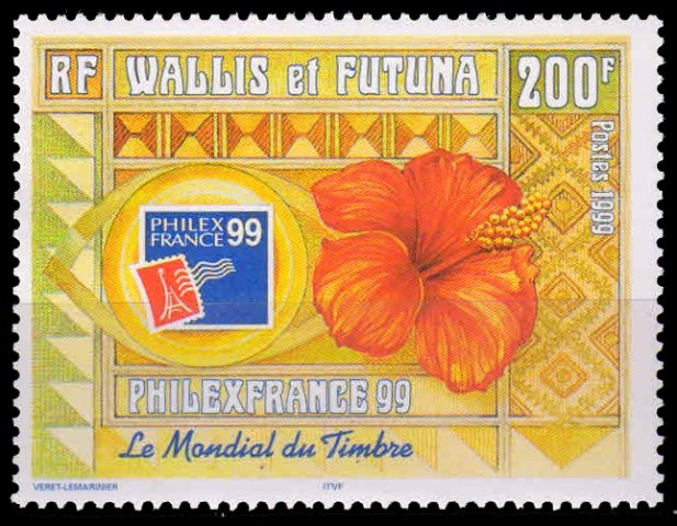 WALLIS & FUTUNA ISLANDS 1999-Phila France 99 International Stamp Exhibition, Emblem & Hibiscus (Flower), 1 Value, MNH, S.G. 747-Cat � 6-