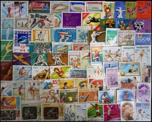 OLYMPIC ON STAMPS-300 All Different Used Stamps