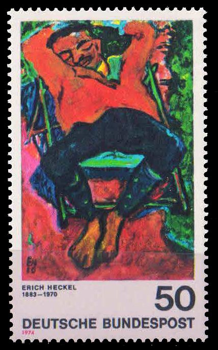 GERMANY 1974-Pechstein asleep by e. Heckel, Painting, 1 Value, MNH, S.G. 1691