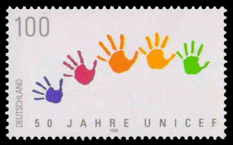 GERMANY 1996, UNICEF, Children's Hand prints, 1 Value, MNH, S.G. 2726