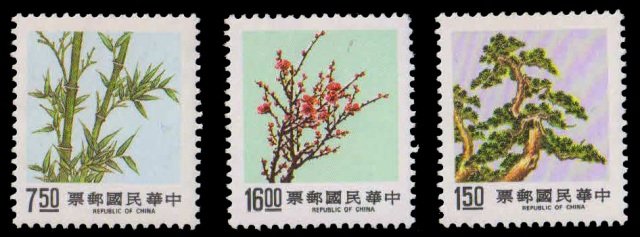 TAIWAN CHINA 1998-Pine, Bamboo and Plum, Set of 3-MNH, S.G. 1783-1785-Cat £ 5.40
