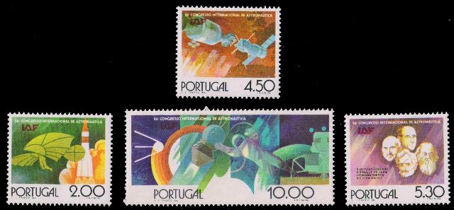 PORTUGAL 1975-Astronautical Federation, Astronaut, Rocket, Spaceship, Set of 4, MNH, S.G. 1580-83-Cat � 10-