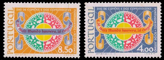 PORTUGAL 1977, Comoes Day, Compass, Set of 2, Mint Gum Wash, S.G. 1658-59