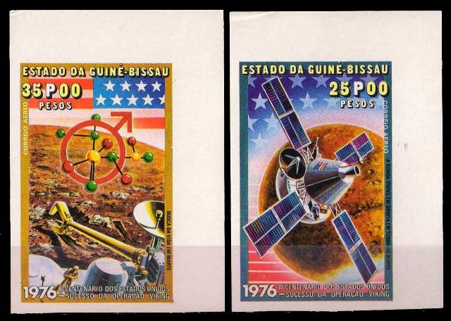 GUINEA BISSAU 1976, Viking Mission, Set Of 2 Imperf Stamps, S.G. 505-506