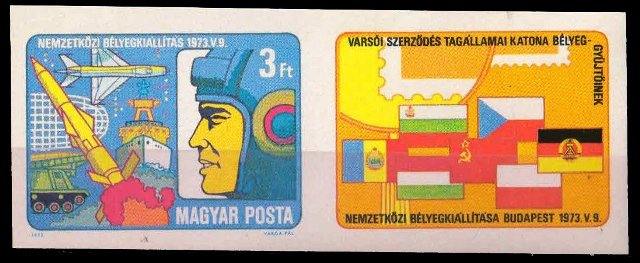 HUNGARY 1973, Space Imperf with Label, S.G. 2799