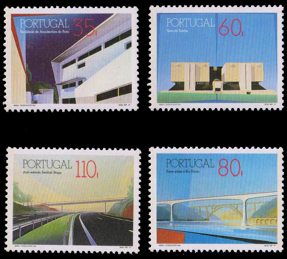 PORTUGAL 1991-Architecture-University-Bridge, Highway, Set of 4, S.G. 2245-48-Cat � 5.75