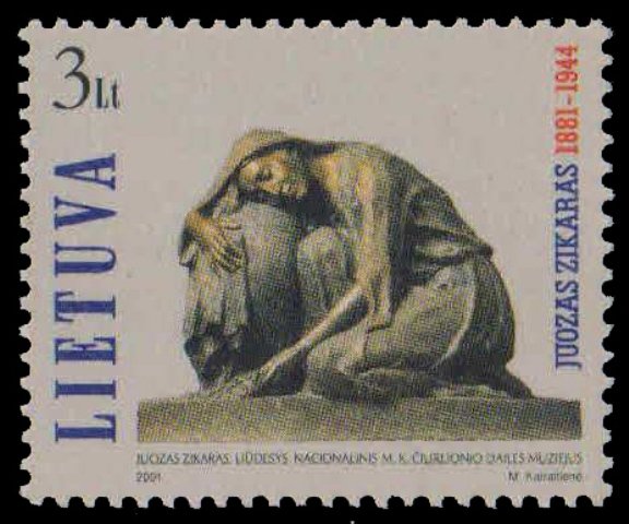 LITHUANIA 2001, Sadnes (Sculpture), Juozas Zikaras (Artist), 1 Value, MNH, S.G. 767-Cat £ 3.50