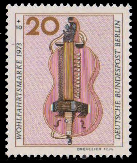 BERLIN 1973, Hurdey Gurdy, Musical Instrument, 1 Value, MNH, S.G. B 443