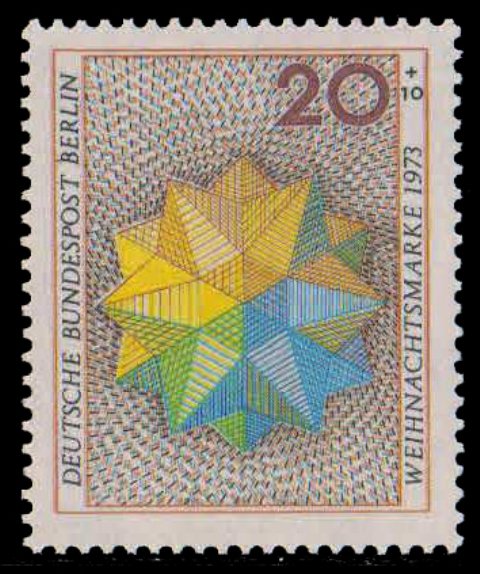 BERLIN 1973, Christmas, Star, Humanitarian Relief Fund, 1 Value, MNH, S.G. B 447