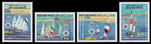 U.A.E 1998, World Sailing Championships, Dinghies, Yocuts, Boats, Set of 4, MNH, S.G. 588-91-Cat � 11