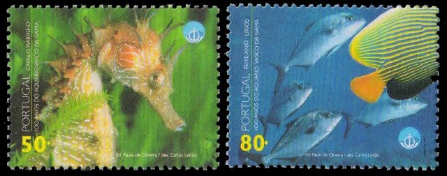 PORTUGAL 1998-Seahorse, Angelfish & Shoal, Int. year of the Ocean, Set of 2, MNH, S.G. 2619-20