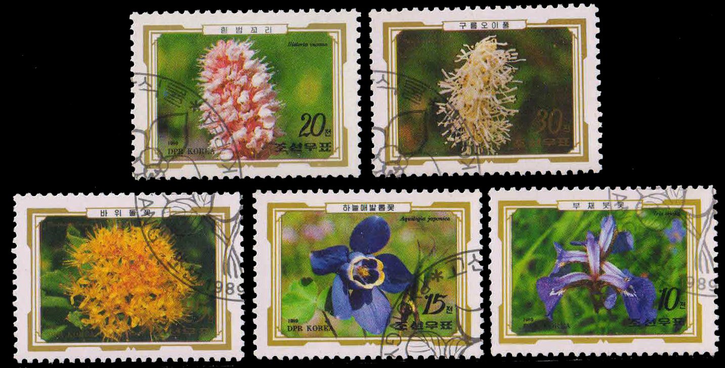 NORTH KOREA 1989, Alpine Flowers, Set of 5, Used, S.G. 2904-2908