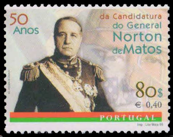 PORTUGAL 1999-Norton de Matos, Condidature to Presidency, 1 Value, MNH, S.G. 2700