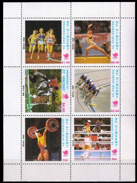 GRENADINES OF ST. VINCENT 1988, Seoul Olympic, set of 6, MNH