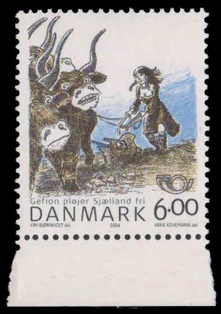 DENMARK 2004-Nordic Mythology, Gefion Ploughing  Sealand, 1 Value, MNH, S.G. 1375-Cat £ 3.75
