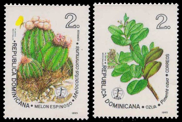 DOMINICAN REPUBLIC 1995-Medicinal Plants, Caictus, Set of 2, MNH, S.G. 1895-96-Cat £ 4-