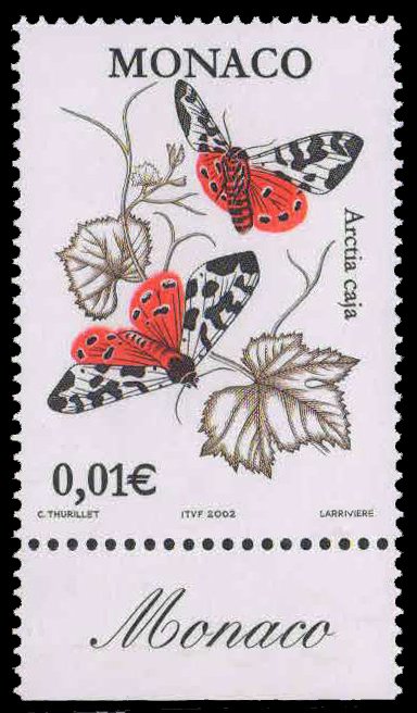 MONACO 2002-Flora & Fauna, Garden Tiger Moth, 1 Value, MNH, S.G. 2524
