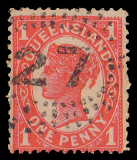 QUEENSLAND 1897-1 d. Red Old Stamp, 1 Value, Used