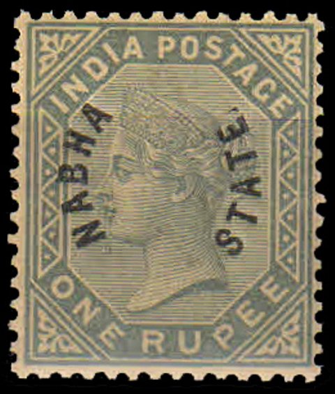 NABHA CONVENTION STATE 1885-1 Re. Queen Victoria-1 Value-MNH-S.G. 6, HCV Â£500-, Rare Stamp