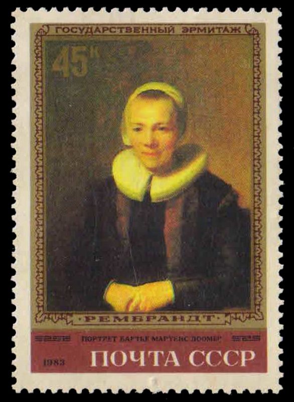 RUSSIA 1983-Rembradt Paintings in Museum, Portrait of Mrs. B. Martens Doomer, 1 Value, MNH, S.G. 5315-Cat � 3.50
