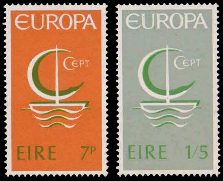 IRELAND 1966-Europa, Ship, Set of 2, S.G. 223-224-Mint Hinged