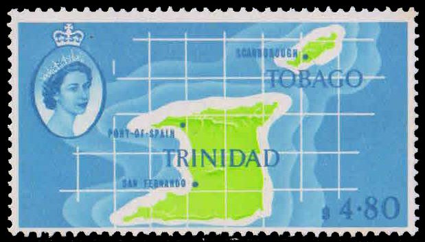 TRINIDAD & TOBAGO 1960-Map of Trinidad and Tobago, 1 Value, MNH, S.G. 297-Cat £ 22-