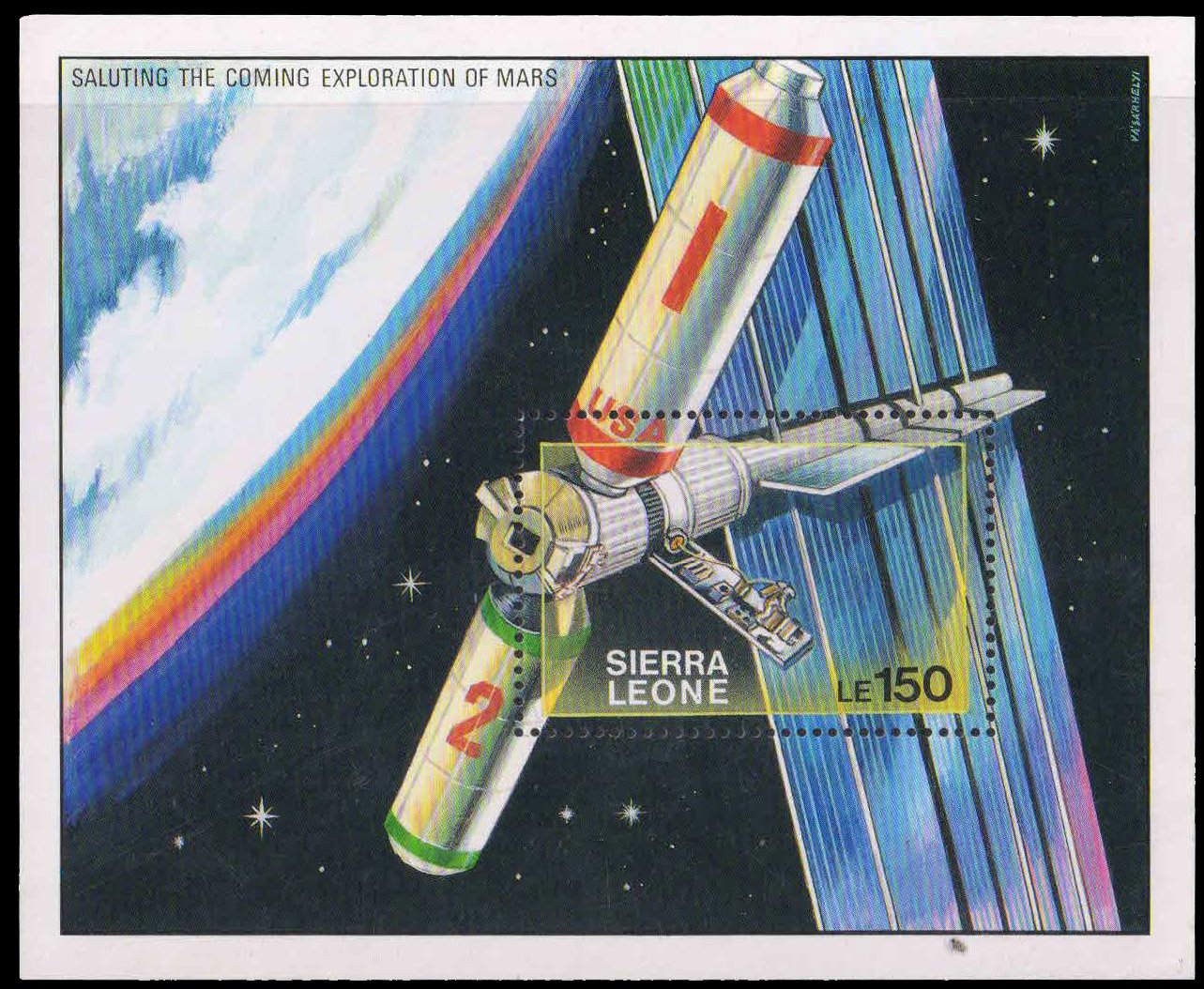 SIERRALEONE 1990-Space Station, Exploration of Mars, M/S, MNH, S.G. MS 1416