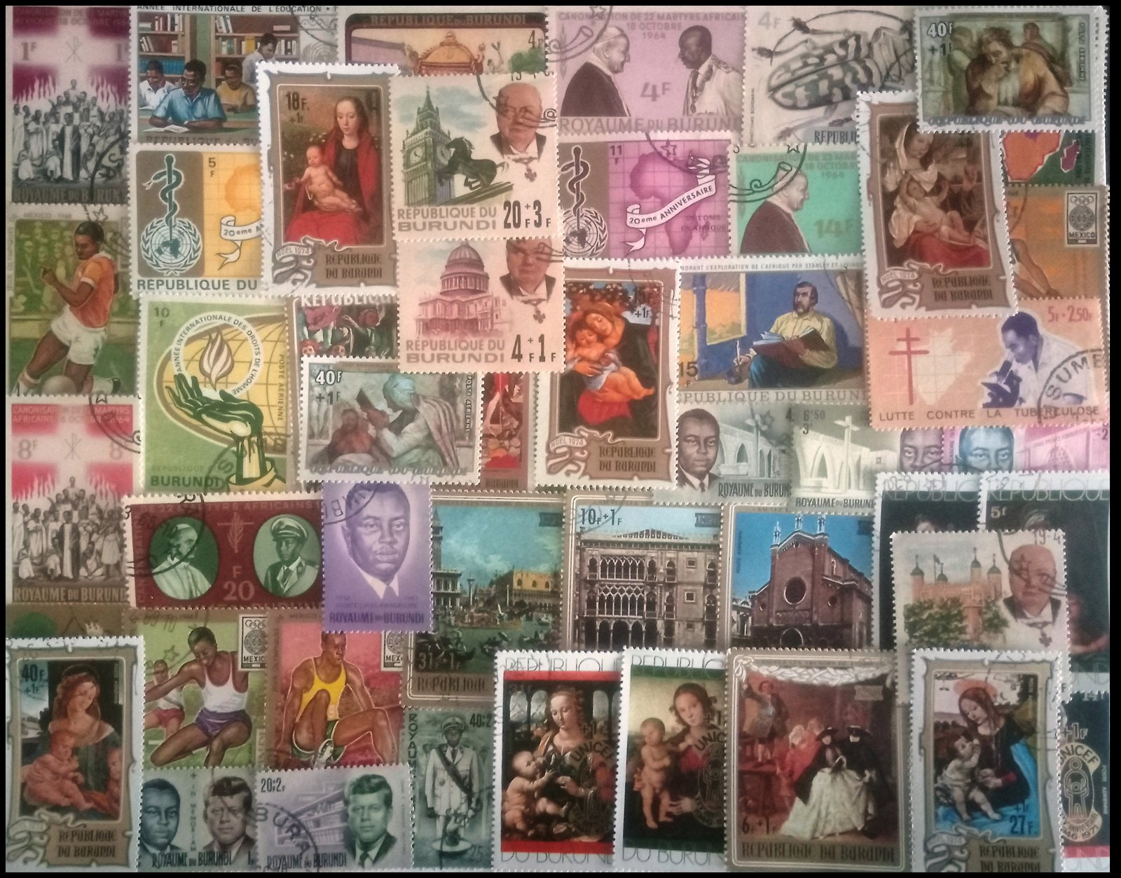 BURUNDI-60 Different Large Stamps
