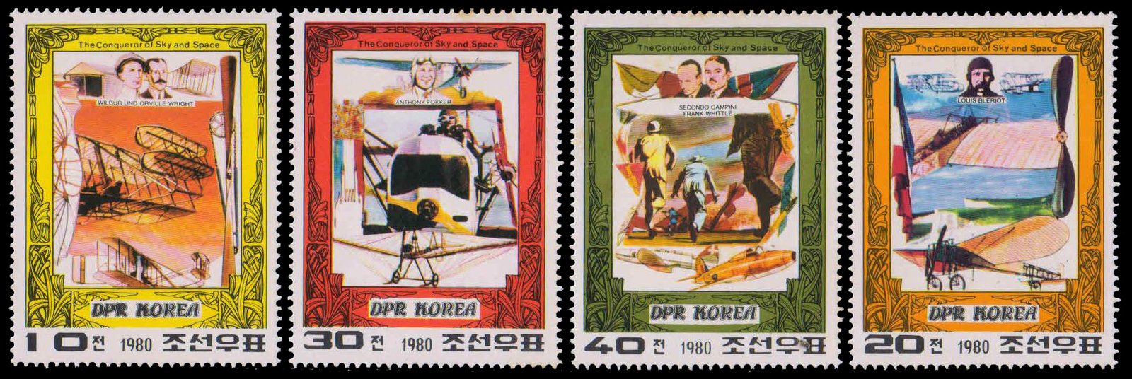 NORTH KOREA 1980-Conquerors of Sky & Space, Aircraft, St of 4, MNH, S.G. N 1974-77-Cat £ 6.50