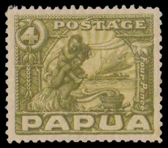 PAPUA 1932-Native Mother & Child, 1 Value, Mint Hinged, S.G. 135-Cat £ 12-