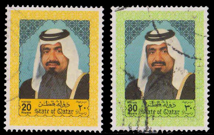 QATAR 1992-Shaikh Khalifa, Set of 2, Used, S.G. 883-84