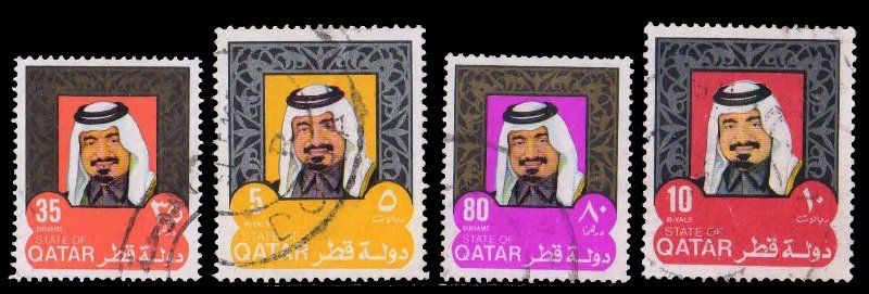 QATAR 1977-Shaikh Khalifa, Set of 4, Used, S.G. 626-27 29-30