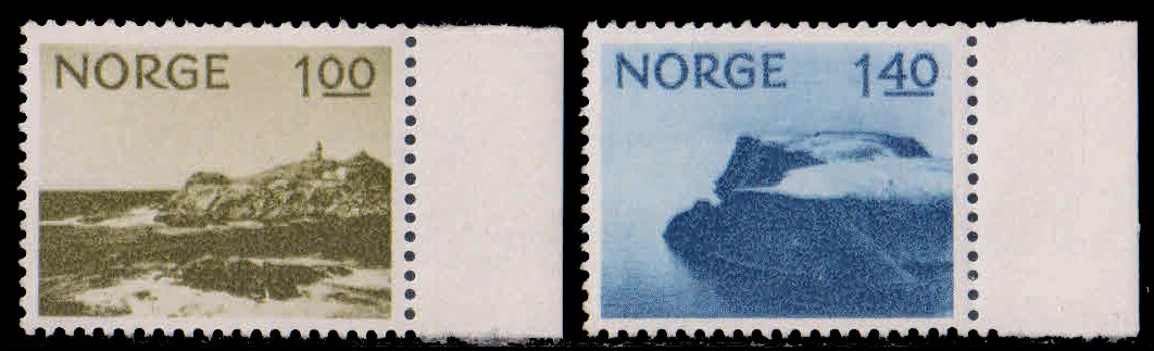 NORWAY 1974-Lindesner, North Cape, Norwegian Capes, Set of 2, MNH, S.G. 714-15-Cat 