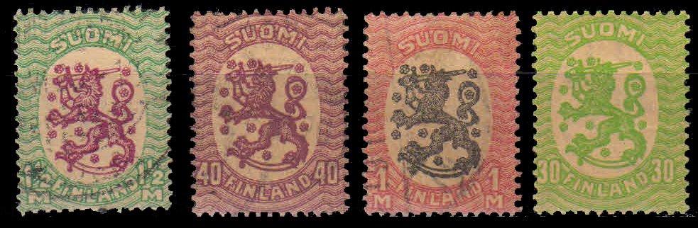 FINLAND 1917 - Old Used Stamps-4 Different