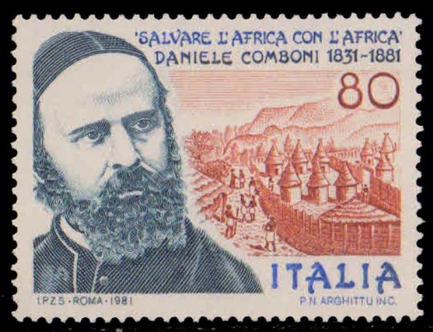 ITLAY 1981-Daniele Comboni, Missionary, 150th Birth Anniv. & Death Cent., 1 Value, MNH, S.G. 1705