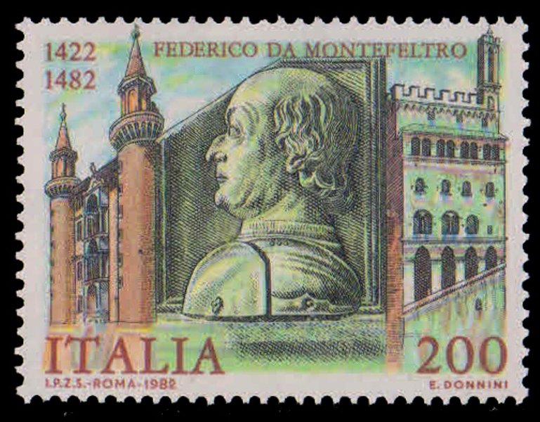ITALY 1982-500th Death Anniv. of Montefeltro (Duke of Urbino)Ducal Palace, 1 Value, MNH, S.G. 1767