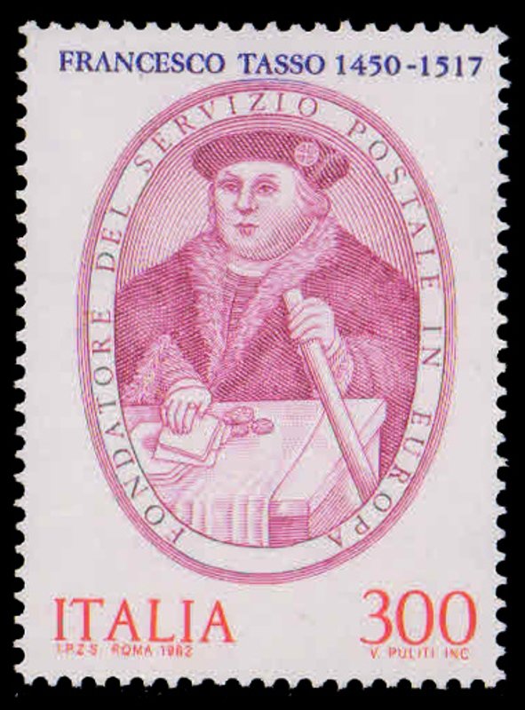 ITALY 1982-Francis of Taxis, Establishment of 1st Public Postal System in Europe, 1 Value, MNH- S.G. 1773