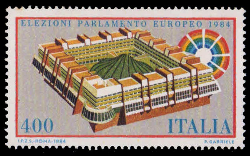 ITALY 1984-European Parliament Building, Direct Elections, 1 Value, MNH, S.G. 1832