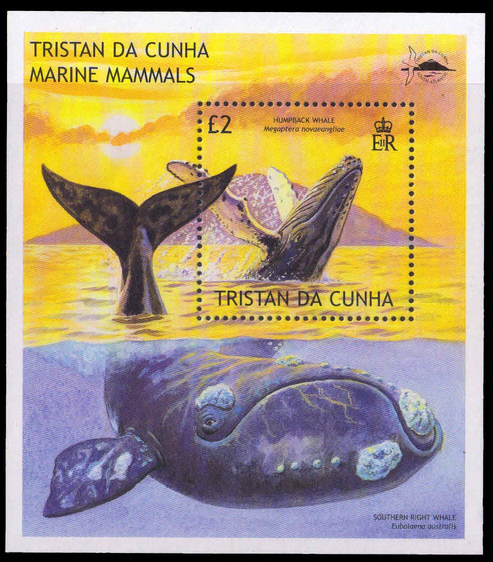 TRISTAN DA CUNHA 2002-Humpback Whale, Marine Mammals, Miniature Sheet MNH, S.G. MS 758-Cat � 16-