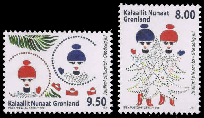 GREENLAND 2012-Christmas, Inuit Girls, Set of 2, MNH, s.G. 687-88