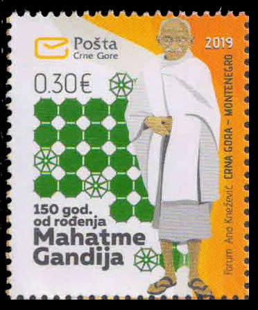 MONTENEGRO 2019-Mahatma Gandhi-1 Value, MNH
