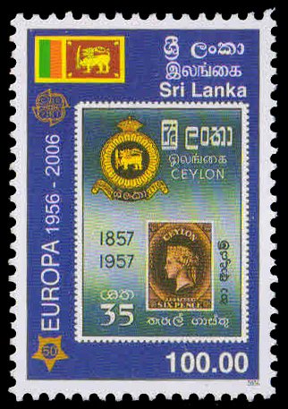 SRI LANKA 2006-Europa, 1957, First Ceylon Postage Stamp Cent. 35c Stamp-1 Value, MNH, S.G. 1768