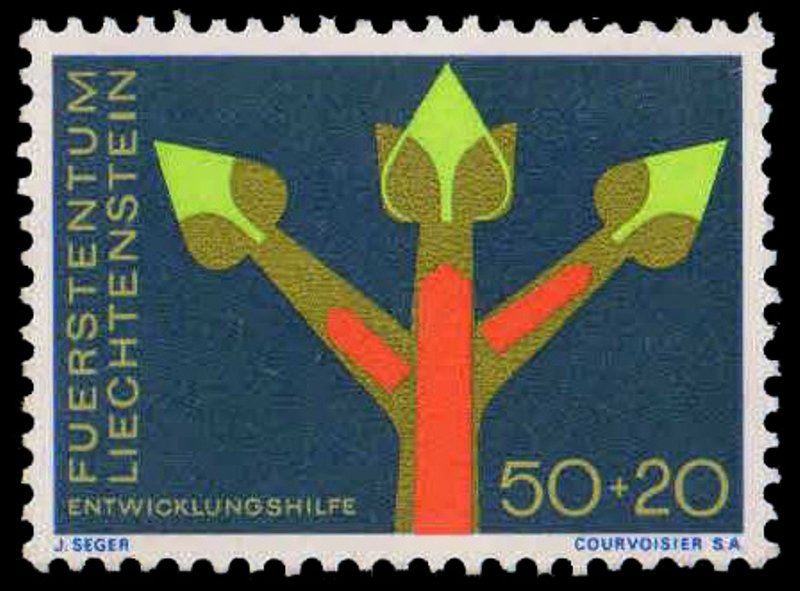 LIECHTENSTEIN 1967 - Technical Assistance, Campaign Emblem, 1 Value, Mint, S.G. 489