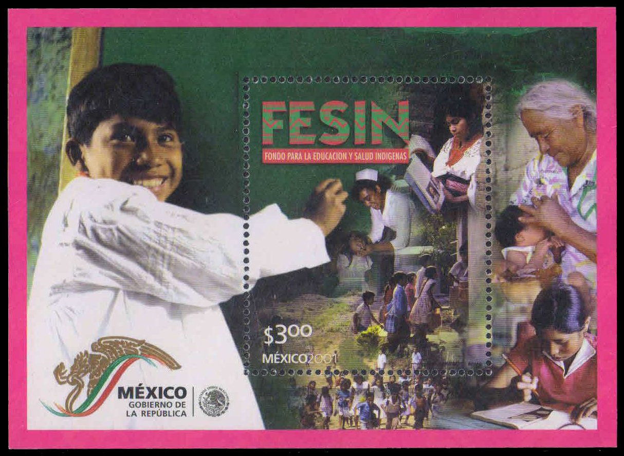 MEXICO 2001-Nurse & Children, Educational Scholarship fund for Indigenous Children, M/S MNH, S.G. MS 2703